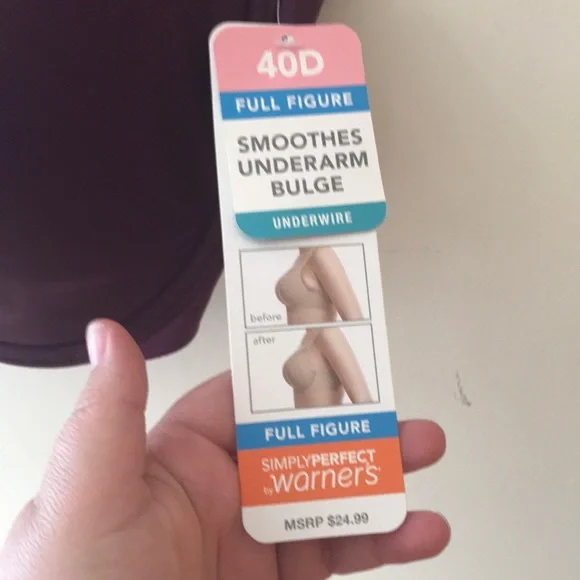 New full figure push up wired 40D bra in plum - Picture 2 of 7